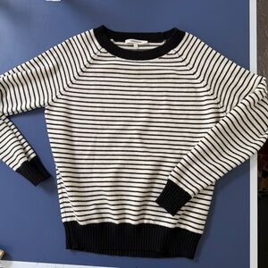 Emerson Fry Emerson Sweater Black and White Striped Crewneck Medium